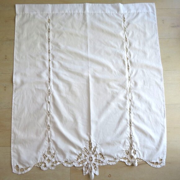 Mainstay White Tiers-Battenberg Curtain Panel 30" W x 36" L One Panel - Picture 2 of 7